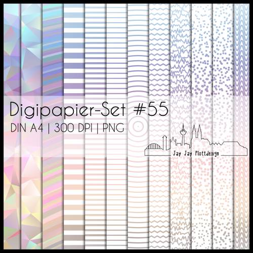 Digipapier Set #55 (blau-grün, lila, rosé, beige, braun) abstrakte & geometrische Formen  zum ausdrucken, plotten & mehr