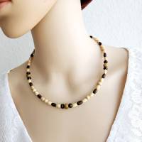 handgefertigte Unisex Halskette aus Holz und Jaspis Perlen im Surfer Stil, Surferkette für Herren & Damen mit Jaspis Bild 8