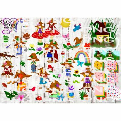 TiSaJa - Großes Digiset "Wichtel" PNG inkl. Digipapier und Sprüche