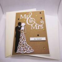 Hochzeitskarte, klassisches Brautpaar - schlicht und edel Bild 1