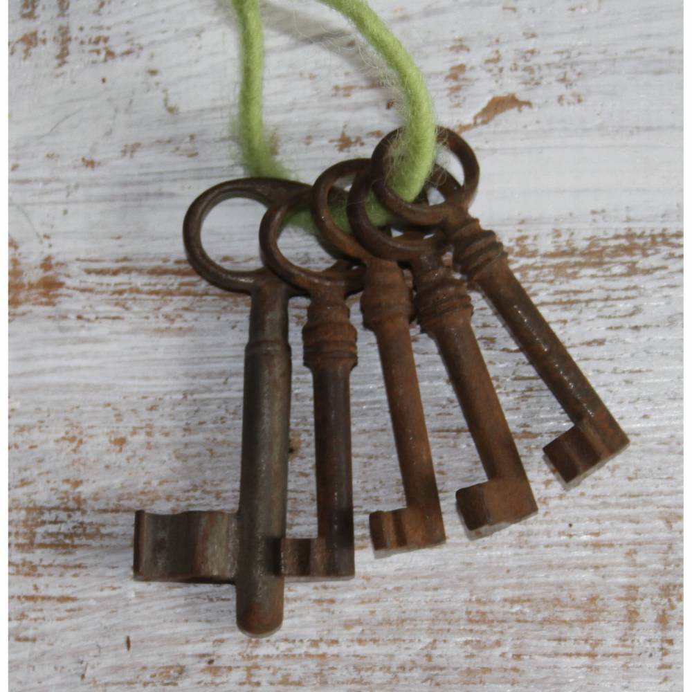 5 kleine alte Schlüssel mit Vintage Patina B