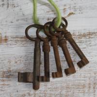 5 kleine alte Schlüssel mit Vintage Patina B Bild 1