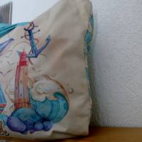 Shopper Bag XXL /  Stofftasche / Strandtasche  im maritimen Style " Ahoi " Bild 3