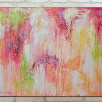 SUMMER FRUITS - abstraktes Acrylbild in fröhlichen Sommerfarben 80cmx60cm auf Leinwand Bild 1
