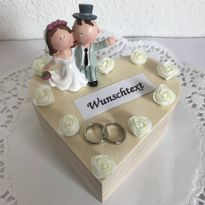 Trauung Geldgeschenk Hochzeit Holz Herz Geld Geschenk Brautpaar Rosen personalisiert Flitterwochen Standesamt Kirche
