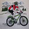 Handtuch/Duschtuch Radfahrer Fahrrad, Biken, Biker bestickt mit Motiv und Namen Bild 1