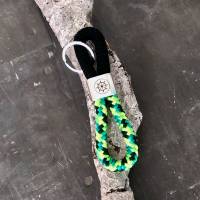 Steuerrad Schlüsselanhänger aus Segelseil für Bootsfahrer mit silberfarbenem Schlüsselring Bild 7