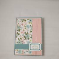 Geburtstagskarte "Blumen" in rosé und blau Bild 1