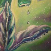 JUNGLE LEAVES  -  Bild mit tropischen Blättern und Regentropfen auf Leinwand 60cm x 80cm Bild 4