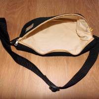 Bauchtasche Gürteltasche Hüfttasche Hip Bag Crossbody-Bag Tasche mit Stickerei Motiv Fahrradfahrer Handmade Bild 4