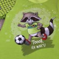 cooles T-shirt gr.98/104 Waschbär spielt Fußball grün Bild 2