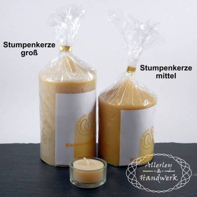 Stumpenkerzen groß ● 100% Bienenwachs ● handgegossen ● 12 x 8 cm
