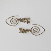 Silber-Ohrringe, Spirale mit Labradorit-Anhänger Bild 9
