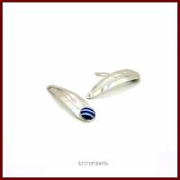 Maritimer Haarclip "Stripes" mit blau-weiß gestreiftem Cabochon, versilbertes Metall, im perfekten Strand-Look Bild 1
