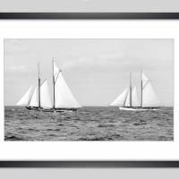 Wandbild Segelboote auf dem Meer 1901 Kunstdruck gerahmt 65x45 cm Regatta Nautik maritim Vintage, Historische Fotografie Bild 1