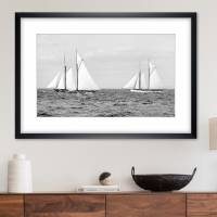 Wandbild Segelboote auf dem Meer 1901 Kunstdruck gerahmt 65x45 cm Regatta Nautik maritim Vintage, Historische Fotografie Bild 2