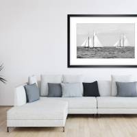 Wandbild Segelboote auf dem Meer 1901 Kunstdruck gerahmt 65x45 cm Regatta Nautik maritim Vintage, Historische Fotografie Bild 3