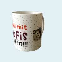 Sprüche-Tasse, Kaffee-Tasse mit einem kreativen Spruch bedruckt, weiße Keramik-Tasse für einen Kollegen im Büro Bild 3