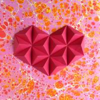 Bubbly heart // Origami-Herz Objektrahmen Bild 3