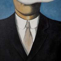 René Frogritte, Magritte, Selbstportrait, Froschkönig, Froschbild, Originalbild, Acrylmalerei, Unikat Bild 4