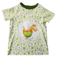 T-Shirt Jungenshirt/Raglanshirt Größe 122 - Panel Dino weiß grün Bild 1