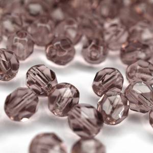 20 Medium Amethyst böhmische Perlen 6mm, tschechische feuerpolierte facettierte Glasperlen DIY Glasschliff Bild 1