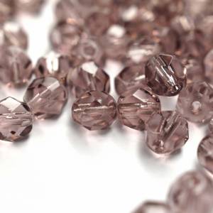 20 Medium Amethyst böhmische Perlen 6mm, tschechische feuerpolierte facettierte Glasperlen DIY Glasschliff Bild 3