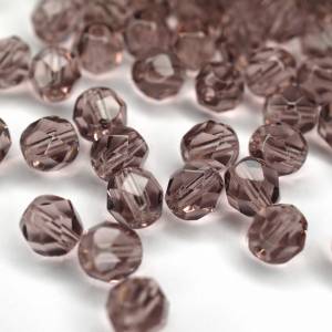 20 Medium Amethyst böhmische Perlen 6mm, tschechische feuerpolierte facettierte Glasperlen DIY Glasschliff Bild 4