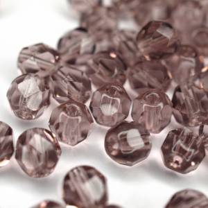 20 Medium Amethyst böhmische Perlen 6mm, tschechische feuerpolierte facettierte Glasperlen DIY Glasschliff Bild 5