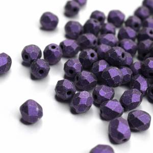 50 Metallic Suede Purple böhmische Perlen 4mm, tschechische feuerpolierte facettierte Glasperlen DIY Glasschliff 4mm Bild 2