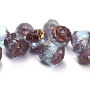 10 Light Sapphire Barock Böhmische Perlen 6mm, tschechische feuerpolierte facettierte Glasperlen DIY Glasschliff Bild 1