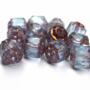 10 Light Sapphire Barock Böhmische Perlen 6mm, tschechische feuerpolierte facettierte Glasperlen DIY Glasschliff Bild 3