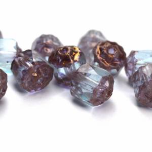 10 Light Sapphire Barock Böhmische Perlen 6mm, tschechische feuerpolierte facettierte Glasperlen DIY Glasschliff Bild 4