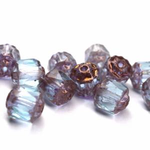 10 Light Sapphire Barock Böhmische Perlen 6mm, tschechische feuerpolierte facettierte Glasperlen DIY Glasschliff Bild 6