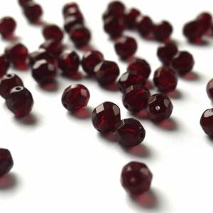 10 Garnet böhmische Perlen 8mm, tschechische feuerpolierte facettierte Glasperlen DIY Glasschliff Bild 4