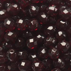 10 Garnet böhmische Perlen 8mm, tschechische feuerpolierte facettierte Glasperlen DIY Glasschliff Bild 5