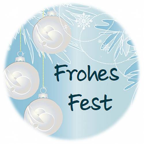 24 Sticker Etiketten Aufkleber, rund D= 4 cm  "Frohes Fest", Kartengestaltung, Weihnachten,  neu