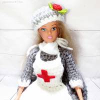 Krankenschwester, Schwester mit Maske und Haube , graues Kleid, Klorollenhut, Klopapierhut Bild 6