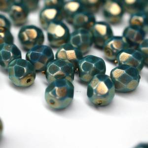 20 Halo Etheral Azurite böhmische Perlen 6mm, tschechische feuerpolierte facettierte Glasperlen DIY Glasschliff Bild 1