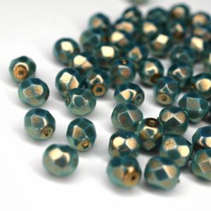 20 Halo Etheral Azurite böhmische Perlen 6mm, tschechische feuerpolierte facettierte Glasperlen DIY Glasschliff Bild 2