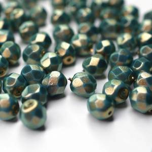 20 Halo Etheral Azurite böhmische Perlen 6mm, tschechische feuerpolierte facettierte Glasperlen DIY Glasschliff Bild 3