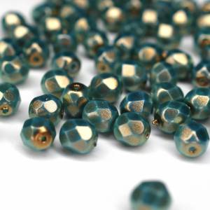 20 Halo Etheral Azurite böhmische Perlen 6mm, tschechische feuerpolierte facettierte Glasperlen DIY Glasschliff Bild 4