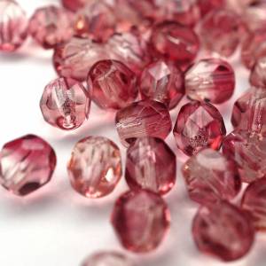 20 Fuchsia / Crystal Bicolor böhmische Perlen 6mm, tschechische feuerpolierte facettierte Glasperlen DIY Glasschliff Bild 3
