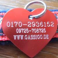 Herzilein mit 2-seitigem Wunschtext #Herzplakette #Herzanhänger #Herzmarke für Hundehalsband oder Pferdehalfter Bild 5