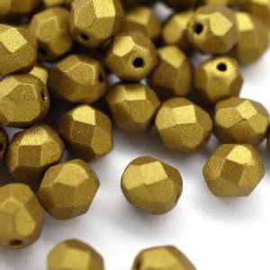 20 Matte Metallic Aztec Gold Perlen 6mm, tschechische feuerpolierte facettierte Glasperlen DIY Glasschliff Bild 2
