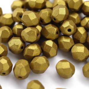 20 Matte Metallic Aztec Gold Perlen 6mm, tschechische feuerpolierte facettierte Glasperlen DIY Glasschliff Bild 3