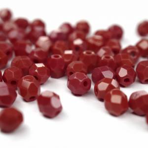 50   Opal Red böhmische Perlen 4mm, tschechische feuerpolierte facettierte Glasperlen DIY Glasschliff Bild 1