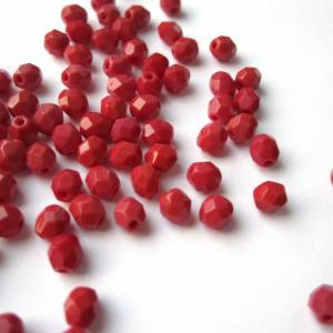 50   Opal Red böhmische Perlen 4mm, tschechische feuerpolierte facettierte Glasperlen DIY Glasschliff Bild 4