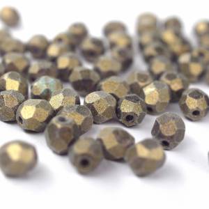 50   Sueded Gold Tanzanite böhmische Perlen 4mm, tschechische feuerpolierte facettierte Glasperlen DIY Glasschliff 4mm Bild 1