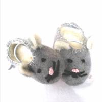 Baby Filzschuhe "Mäuse" - Neugeborene Gr. 14/15 Bild 2